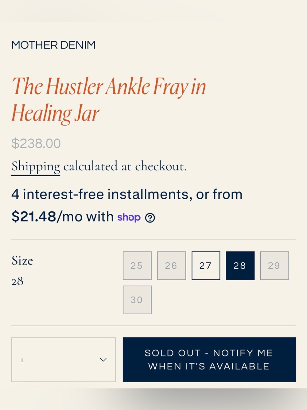 MOTHER The Hustler Ankle Fray in Healing Jar EUC - Picture 15 of 15